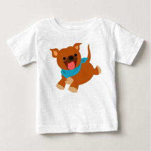 Camiseta Para Bebê T-shirt feliz bonito do bebê de Staffie dos