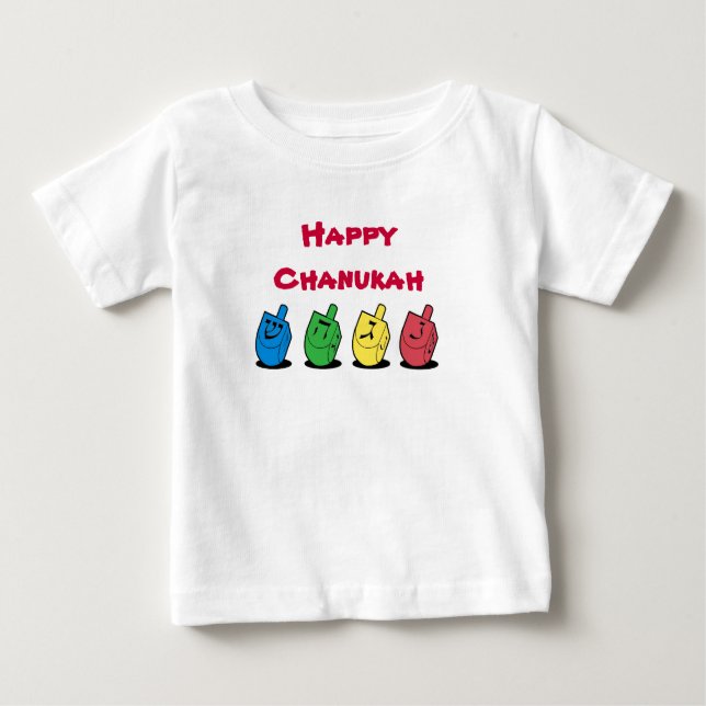 Camiseta Para Bebê T-shirt feliz de Chanukah (Frente)