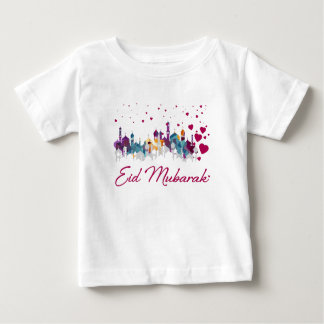 Camiseta Para Bebê T-shirt feliz islâmico das crianças da cidade de