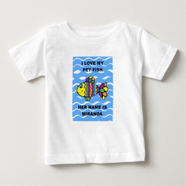 CAMISETA PARA BEBÊ T-SHIRT FINO DO JÉRSEI DA CRIANÇA DOS PEIXES DO (Frente)