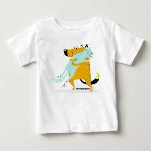 Camiseta Para Bebê T-shirt fino do jérsei do bebê com aperto do gat
