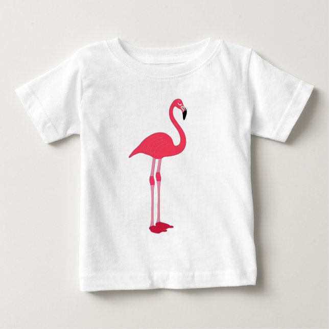 Camiseta Para Bebê T-Shirt Flamingo Rosa (Frente)