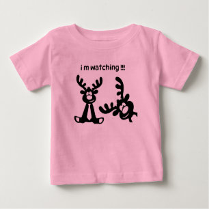 CAMISETA PARA BEBÊ T-SHIRT FUNNY DEER ESTOU ASSISTINDO PARA CRIANÇAS