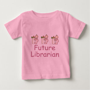 Camiseta Para Bebê T-shirt futuro bonito do bebê do bibliotecário