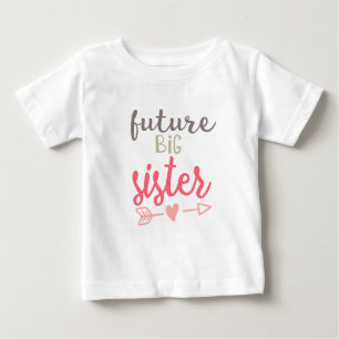 Camiseta Para Bebê T-shirt futuro das meninas da irmã mais velha