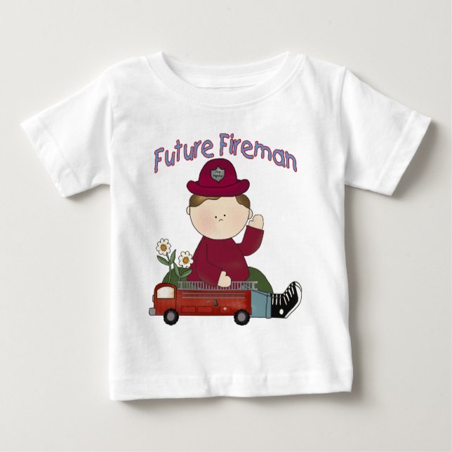 Camiseta Para Bebê T-shirt futuro do bombeiro (Frente)