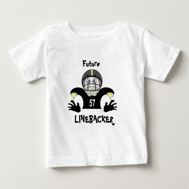 Camiseta Para Bebê T-shirt futuro do linebacker (Frente)