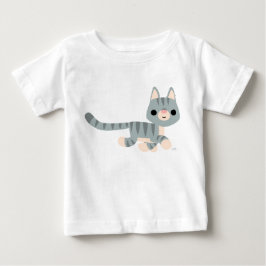Camiseta Para Bebê T-Shirt Gatinho De Cartoon Bonito