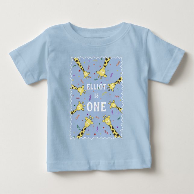 Camiseta Para Bebê T-Shirt Girafa Personalizada para Bebê ou Toddler (Frente)