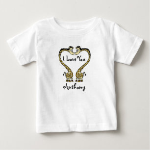 Camiseta Para Bebê T-Shirt/Girafas de Baby Fine Jersey Personalizado