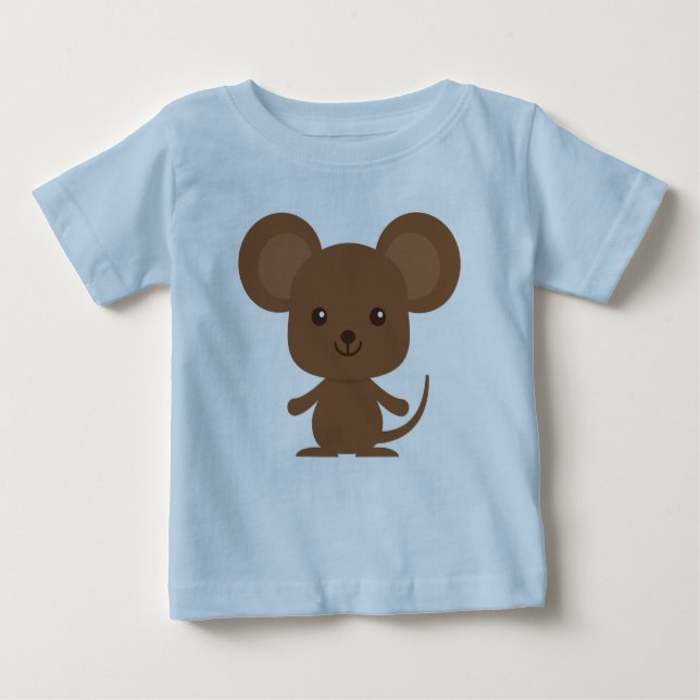 Camiseta Para Bebê T-Shirt Grande Mouse Brown (Frente)