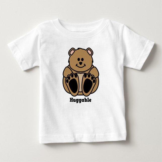 Camiseta Para Bebê T-shirt Huggable do urso (Frente)