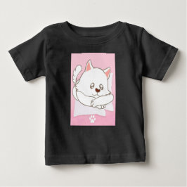 Camiseta Para Bebê T-Shirt Impressão Baby De Gato Bonito