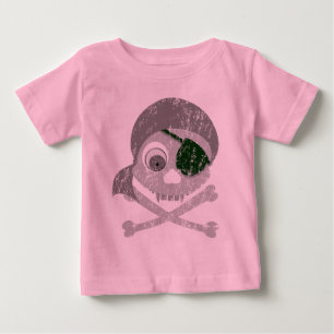 Camiseta Para Bebê T-shirt infantil afligido do pirata crânio