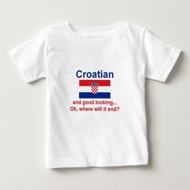 Camiseta Para Bebê T-shirt infantil croata bonito (Frente)