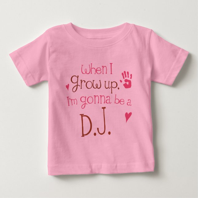 Camiseta Para Bebê T-shirt infantil do bebê do DJ (futuro) (Frente)