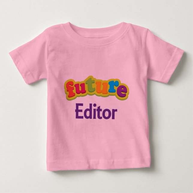 Camiseta Para Bebê T-shirt infantil do bebê do editor (futuro) (Frente)