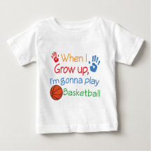 T-shirt infantil do bebê do jogador de basquetebol