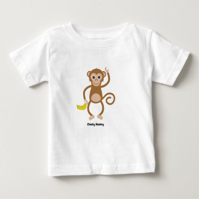 Camiseta Para Bebê T-shirt insolente do macaco para miúdos (Frente)