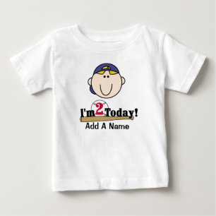 Camiseta Para Bebê T-shirt louro do segundo aniversário do basebol d