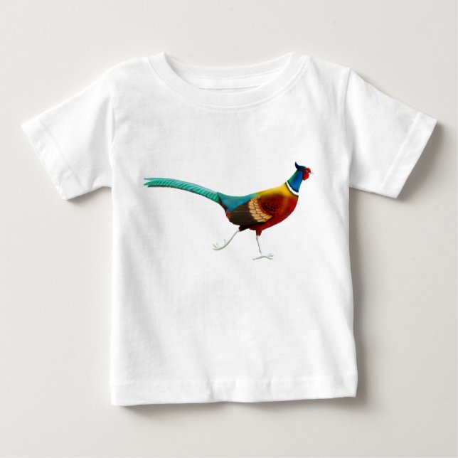 Camiseta Para Bebê T-shirt Necked da criança do faisão do anel (Frente)