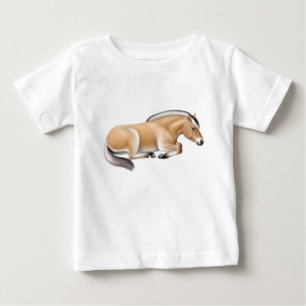 Camiseta Para Bebê T-shirt norueguês da criança do cavalo do fiorde