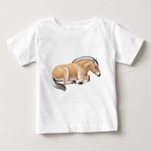 Camiseta Para Bebê T-shirt norueguês da criança do cavalo do fiorde