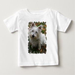 Camiseta Para Bebê T-shirt ocidental do bebê de Terrier das montanha