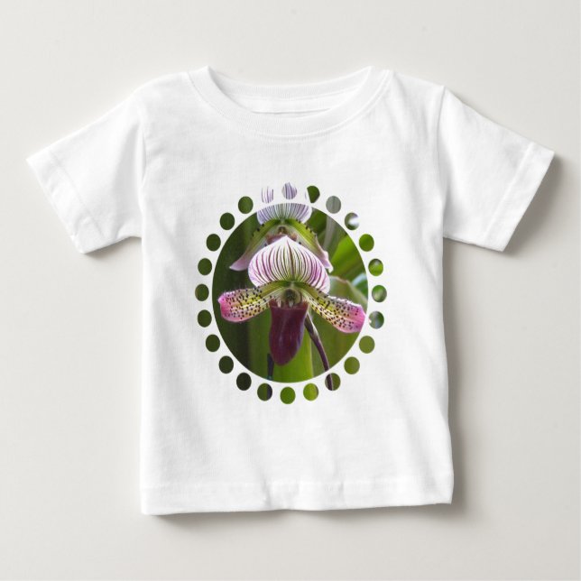 Camiseta Para Bebê T-shirt original do bebê da orquídea (Frente)