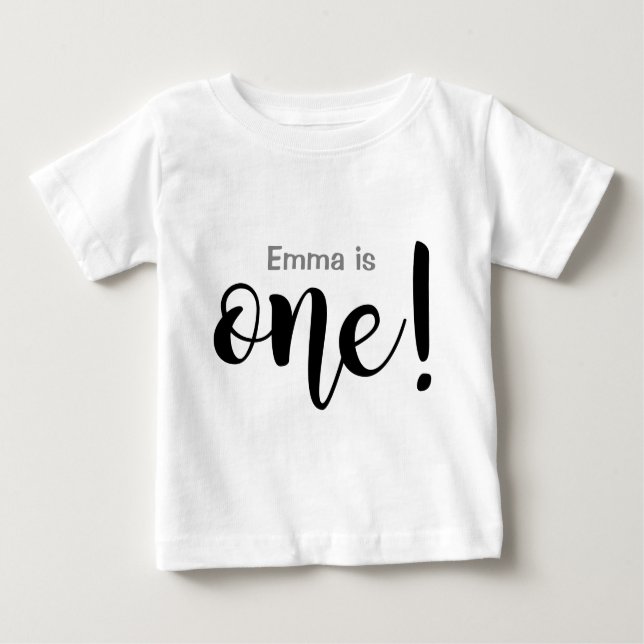 Camiseta Para Bebê T-shirt para bebês de 1 ano, personalizável (Frente)