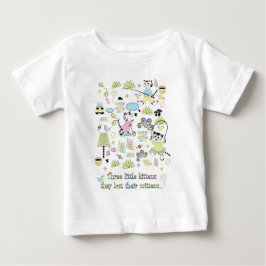 Camiseta Para Bebê T-shirt pequeno de 3 gatinhos