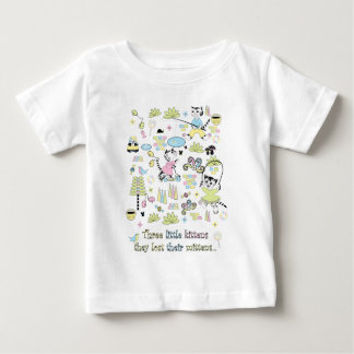 Camiseta Para Bebê T-shirt pequeno de 3 gatinhos