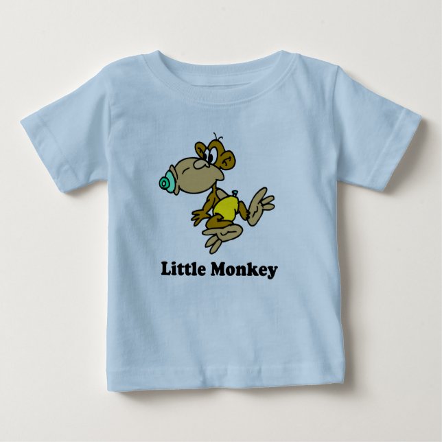 Camiseta Para Bebê T-shirt pequeno do macaco (Frente)