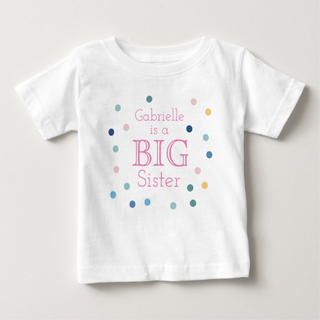 Camiseta Para Bebê t-shirt PERSONALIZADA DA GRANDE IRMÃ (Frente)