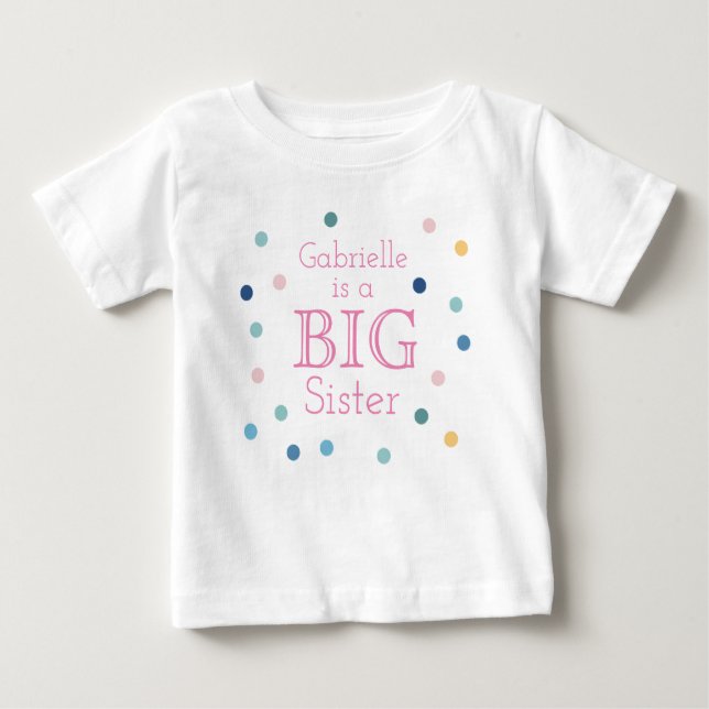 Camiseta Para Bebê t-shirt PERSONALIZADA DA GRANDE IRMÃ (Frente)
