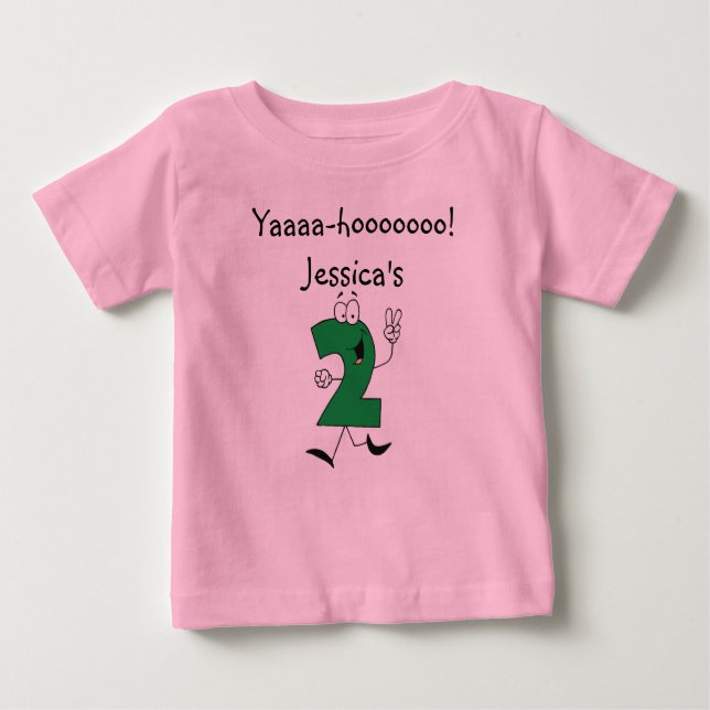 Camiseta Para Bebê T-shirt personalizada do segundo aniversário (Frente)
