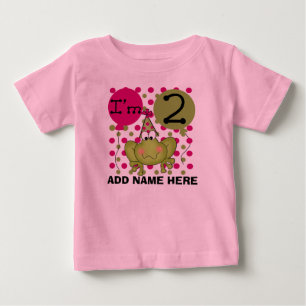 Camiseta Para Bebê T-shirt personalizada do segundo aniversário cor-d