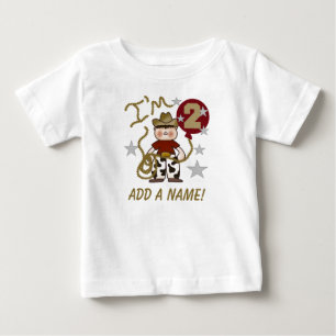 Camiseta Para Bebê T-shirt personalizada do segundo aniversário Cowbo