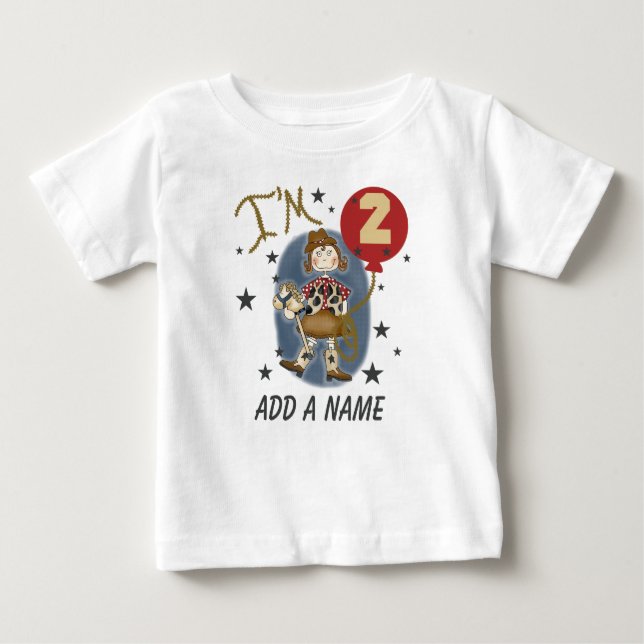 Camiseta Para Bebê T-shirt personalizada do segundo aniversário de va (Frente)