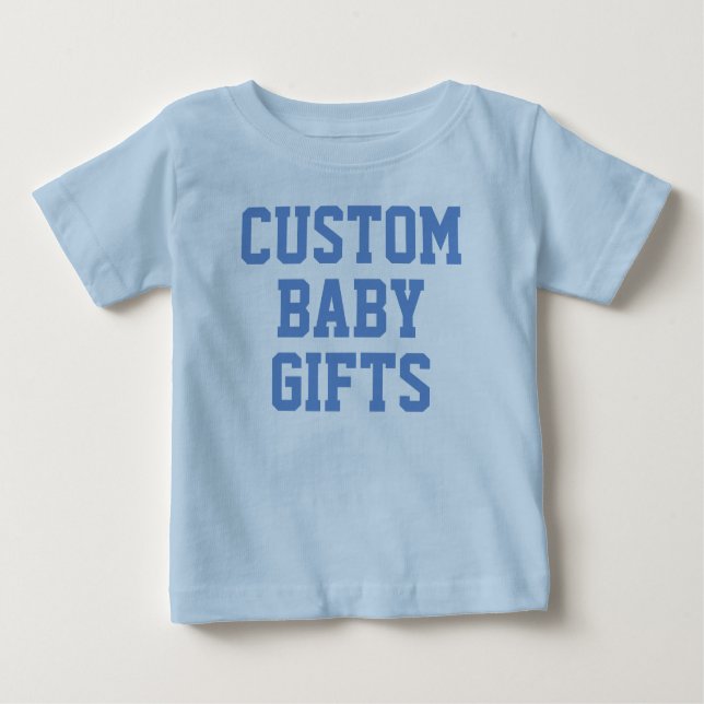 Camiseta Para Bebê T-Shirt Personalizado Azul Personalizado e Bebê (Frente)