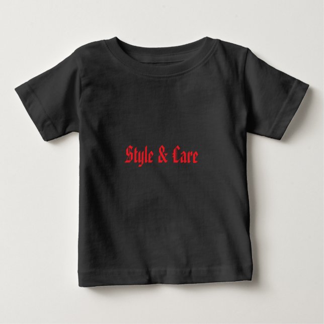 Camiseta Para Bebê T-Shirt Personalizado Black Baby Fine Jersey (Frente)