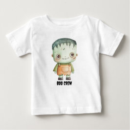 Camiseta Para Bebê T-Shirt personalizado "Boo Crew" com Frankenstein