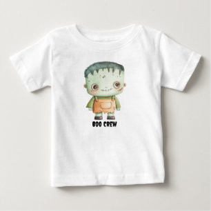 Camiseta Para Bebê T-Shirt personalizado "Boo Crew" com Frankenstein