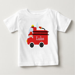 Camiseta Para Bebê T-shirt personalizado da viatura de incêndio das
