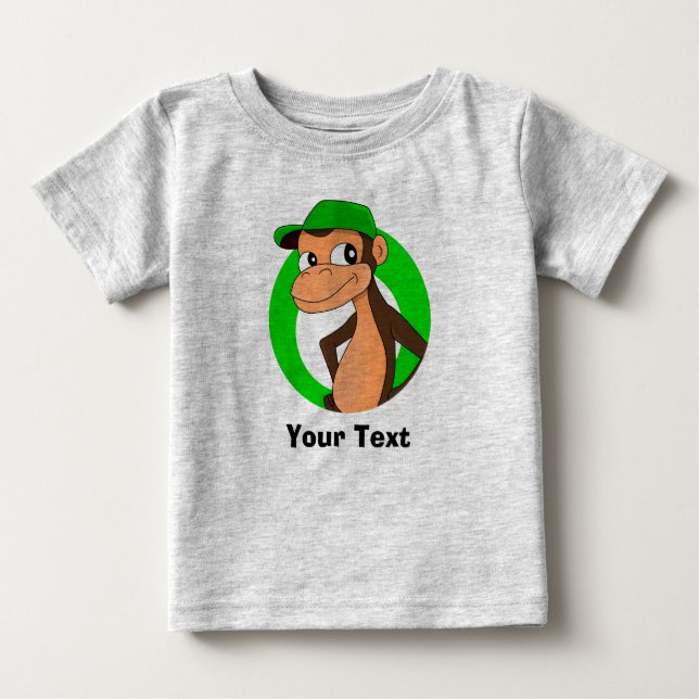 Camiseta Para Bebê T-Shirt personalizado de bebê de chimpanzé (Frente)