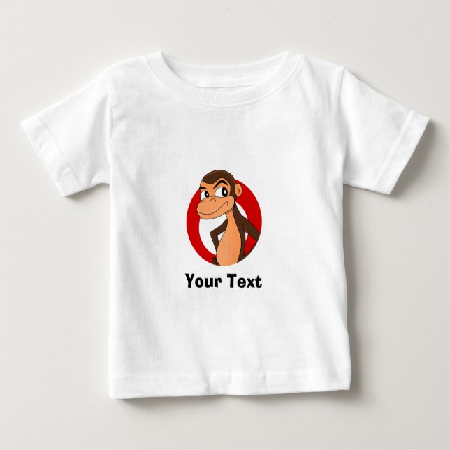 Camiseta Para Bebê T-Shirt personalizado de bebê de chimpanzé (Frente)