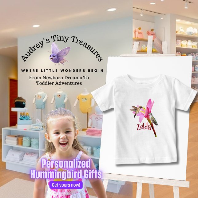 Camiseta Para Bebê T-Shirt Personalizado De Bebê De Hummingbird (Criador carregado)