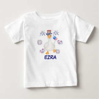 Camiseta Para Bebê T-Shirt Personalizado de Ganso em 4 de julho para 