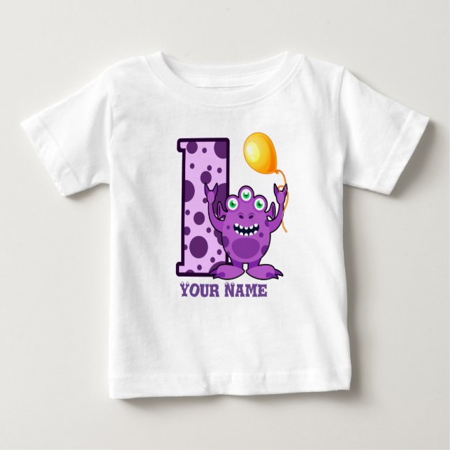 Camiseta Para Bebê T-Shirt Personalizado Do Bebê Monstro Do primeiro  (Frente)