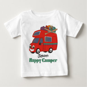 Camiseta Para Bebê T-shirt personalizado do campista feliz